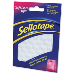 Sellotape Sticky Tape Spots Self-adhesive Polypropylene on Backing Paper Diam.25mm Ref 1446450 [Pack 100]