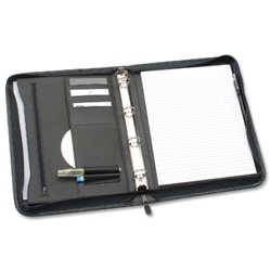 Conference Ring Binder Zipped Gussetted Capacity 25mm with Notepad A4