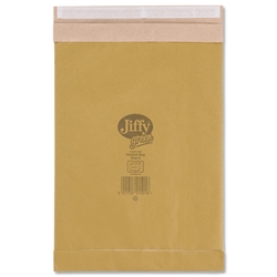 Jiffy Green Padded Bags with Kraft Outer and Recycled Paper Cushioning No.5 245x381mm Ref 01901 [Pack 25]