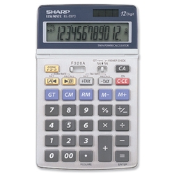 Sharp Calculator Tax Euro Desktop Tax Battery/Solar-power 12 Digit 108x175x22mm Ref EL337C