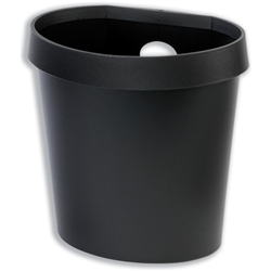 Avery DR500 Waste Bin with Rim Flat Back 18 Litres W350xD250xH340mm Black Ref DR500BLK