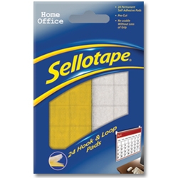 Sellotape Sticky Hook and Loop Pads 24 Sets 20x20mm Ref 1445176