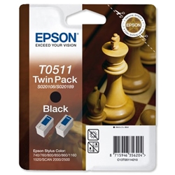 Epson T0511 Inkjet Cartridge Chess Page Life 1800pp Black Ref C13T05114210
