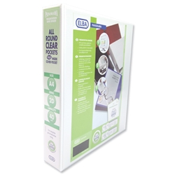 Elba Presentation Ring Binder PVC 2 D-Ring 40mm Capacity A4 White Ref 400008505 [Pack 6]