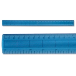Helix Ruler Plastic Shatter-resistant Gridded Inches and Metric 457mm Blue Tint Ref L28010