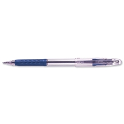 Pentel Superb Grip Ball Pen 1.0mm Tip 0.5mm Line Blue Ref BK401M-C [Pack 12]