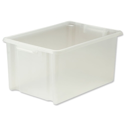 Strata Storemaster Crate Jumbo External W560xD385xH280mm 48.5 Litres Translucent Ref HW48