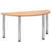 Trexus Conference Table Semicircular Silver Round Legs W1500xD750xH735mm Beech