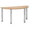 Trexus Conference Table Semicircular Silver Round Legs W1500xD750xH735mm Oak
