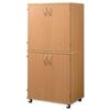 Trexus Mobile Tall PC Cabinet with Keyboard Shelf Printer Stand and Top Hutch W750xD510xH1584mm Beech