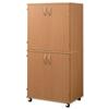 Trexus Mobile Tall PC Cabinet with Keyboard Shelf Printer Stand and Top Hutch W750xD510xH1584mm Oak
