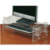 Monitor and Keyboard Stand Variable Height Capacity 12kg Acrylic Clear