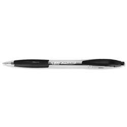 Bic Atlantis Ball Pen Retractable Cushioned Grip 1.0mm Tip 0.4mm Line Black Ref 1199013671 [Pack 12]