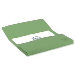 Elba Bright Manilla Document Wallet 285gsm Capacity 32mm Foolscap Green Ref 100090268 [Pack 25]