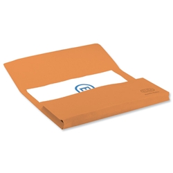 Elba Bright Manilla Document Wallet 285gsm Capacity 32mm Foolscap Orange Ref 100090269 [Pack 25]