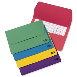 Elba Bright Manilla Document Wallet 285gsm Capacity 32mm Foolscap Assorted Ref 100090138 [Pack 25]
