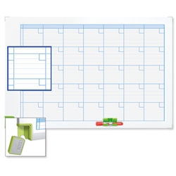 Nobo Planning Board Monthly Grid Magnetic Drywipe W900xH600mm Ref 3048101