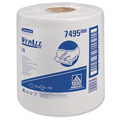 Wypall L10 Wipers Centrefeed Airflex 525 Sheets per Roll 185x380 White Ref 7495 [Pack 6]