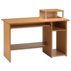 Influx Abington Workstation with Monitor Platform W1200xD600xH740-890mm Beech - Item image