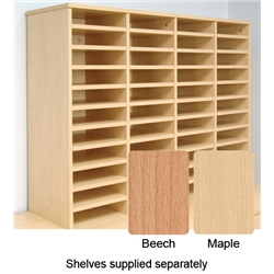 Tercel Post Room Sorter Hutch Add-on Double Height 4 Bay Can Fit 44 Shelves W1280xD360xH1145mm Maple