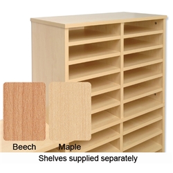 Tercel Post Room Sorter Hutch Add-on Single Height 2 Bay Can Fit 12 Shelves W640xD360xH620mm Maple