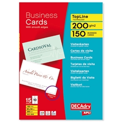 DECAdry TopLine Business Cards Straight Corner White Ref OCC3342 [150 Cards]