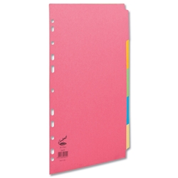 Concord Bright Subject Dividers Europunched 5-Part A4 Assorted Ref 50699