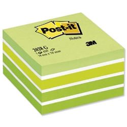 Post-it® Note Cube Pad of 450 Sheets 76x76mm Pastel Green Ref 2028G