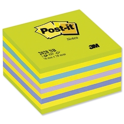 Post-it® Note Cube Pad of 450 Sheets 76x76mm Neon Blue Ref 2028NB