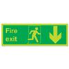 Niteglo Fire Exit Sign Man and Arrow Down 600x200mm - SP0801PLV