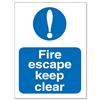 Stewart Superior Fire Escape Keep Clear Self Adhesive Sign - M025SAV