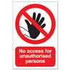 Stewart Superior No Access For Unauthorised Persons Sign - FB019