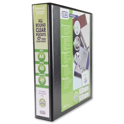 Elba Presentation Ring Binder PVC 2 D-Ring 40mm Capacity A4 Black Ref 400008502 [Pack 6]