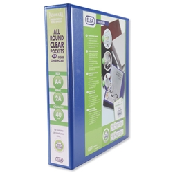 Elba Presentation Ring Binder PVC 2 D-Ring 40mm Capacity A4 Blue Ref 400008503 [Pack 6]