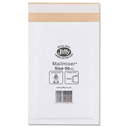 Jiffy Mailmiser Protective Envelopes Bubble-lined No 00 White 115x195mm Ref JMM-WH-00 [Pack 100]