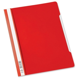Durable Clear View Folder Plastic with Index Strip Extra Wide A4 Red Ref 257003 [Pack 50]