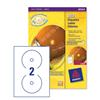 Avery Laser CD/DVD Labels 2 per Sheet White [50 Labels] - L7776-25