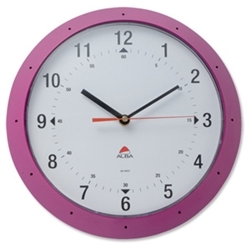 Alba Easytime Wall Clock Quartz with Plastic Lens and Case Diameter 320mm Pink Ref HORMURRS - Item image