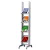 Literature Display Mobile 1 Sided 4 Metal Shelves 38mm Lip