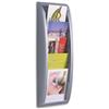 Fast Paper Quick Fit Literature Holder Wall-mount 5 x A5 Pockets W228xD95xH650mm Aluminium Ref 4063.35