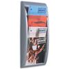 Literature Holder Wall Mount 4 x A4 Pockets Aluminium Silver