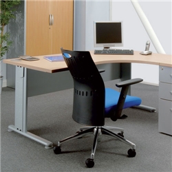 Adroit Sintra Cinco 1600 Desk Radial Right-hand W1600xD1200xH725mm Maple - Item image