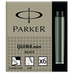 Parker Quink Mini Cartridge Ink Refills Black Ref S0767220 [Pack 6]