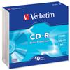 Verbatim CD-R Recordable Disk Slim Cased Write-once 52x Speed 80 Min 7
