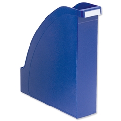 Leitz Plus Magazine File Extra Capacity with Adjustable Spine Label Holder A4 Blue Ref 24760035