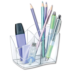 CEP Isis Desktop Organiser Robust Elegant Moulded Polystyrene Crystal Ref 2136111
