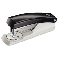 Leitz 5501 Half Strip Stapler Top-loading 26/6 24/6 Capacity 25 Sheets of 80gsm Black Ref 55010095