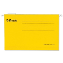 Esselte Pendaflex Suspension File Kraft V-Base 15mm Square 30mm Foolscap Yellow Ref 90335 [Pack 25]