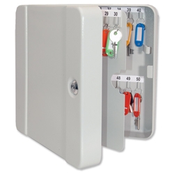 Helix Standard Key Safe Steel with Cylinder Lock and Fixings 50 Key Ref WR0050
