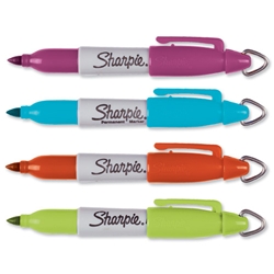 Sharpie Mini Permanent Marker Portable Fine Assorted Berry Orange Lime Turquoise Ref S081126U [Wallet 4]